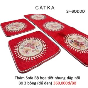thảm sofa trang trí bộ nhung dập nổi